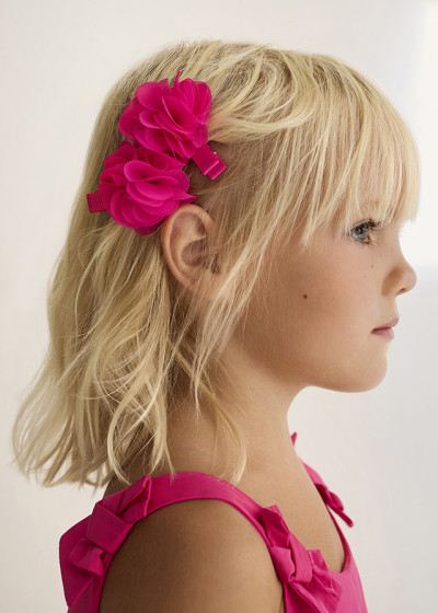 Set fermagli fiori chiffon