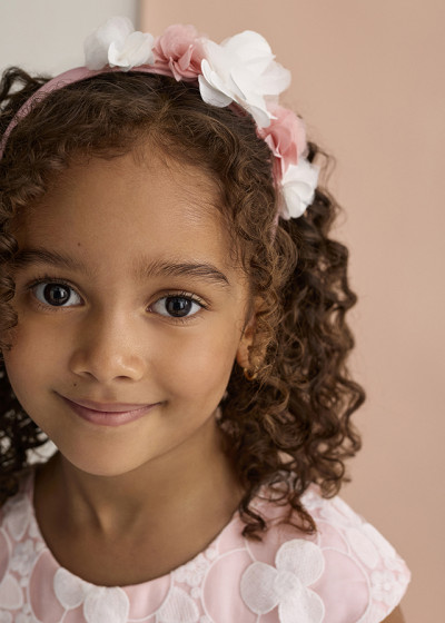 Cerchietto organza fiori