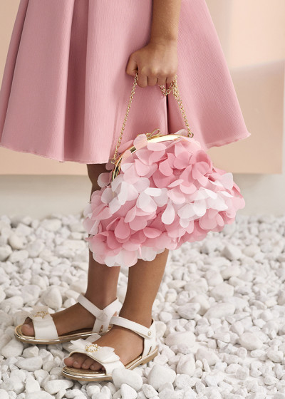 Borsa chiffon fiori 3d