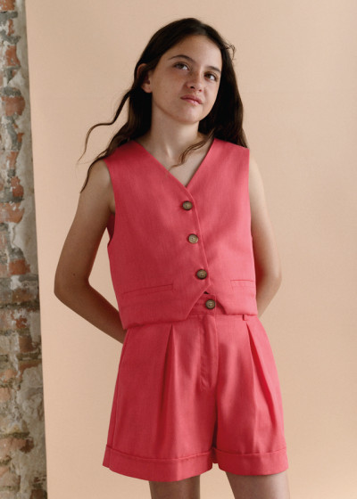 Pantalone corto stile lino