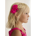 Set fermagli fiori chiffon Fucsia 051