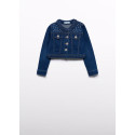 Giacca denim perle Indaco 036