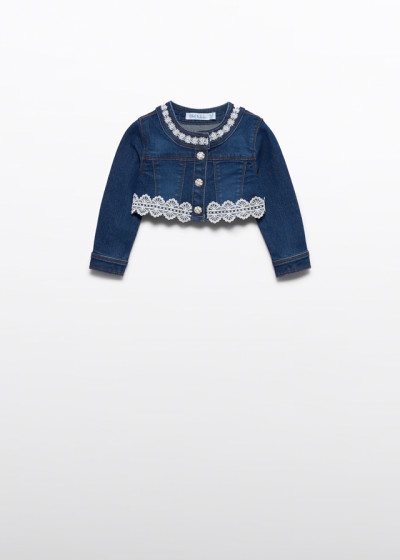 Giacca denim guipur Indaco 036