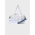 Borsa stampata Dusty blue 096