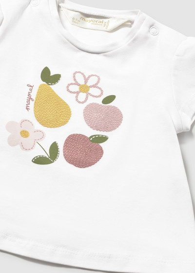 Maglia m/c Bco rosa 042