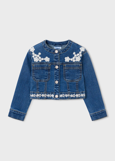 Giacca denim guipur