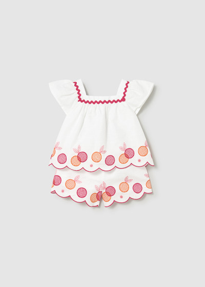 Completo bermuda ricamato