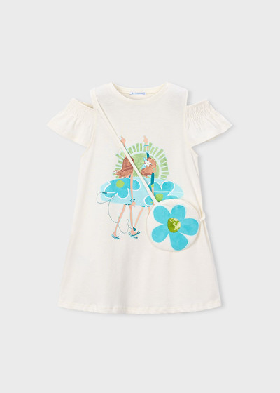 Vestito cut out borsa Ecru 013