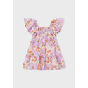 Vestito effetto lino stampa Lilac 033