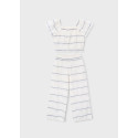 Comp. pant. lungo righe Ecru porce 059