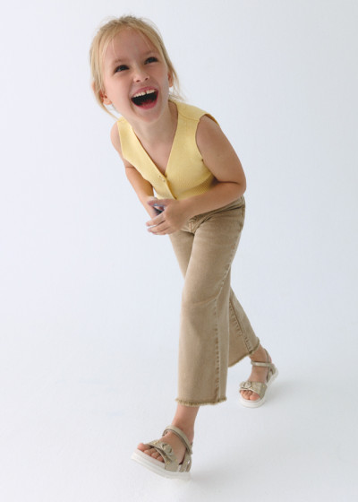 Pantalone twill wide leg...