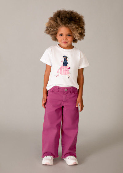 Pantalone twill wide leg...