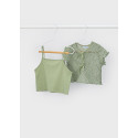Maglietta m/c 2 pezzi crochet Muschio 089