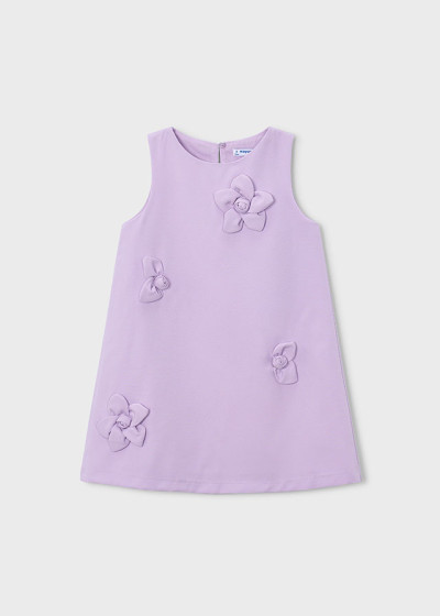 Vestito crepe fiori Malva 095