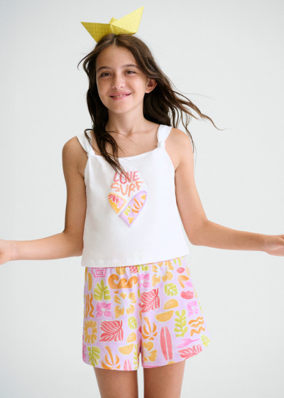 Comp. short stampato Lilac 064