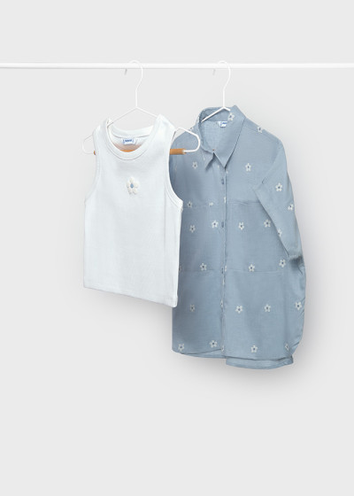 Blusa 2 pezzi Celeste 058
