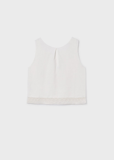 Blusa cinta ricamo Ecru 095