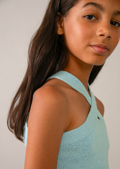 Top tricot halter Acqua 045