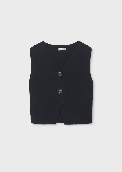 Top tricot bottoni Nero 031