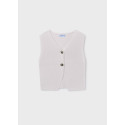 Top tricot bottoni Bianc osso 030