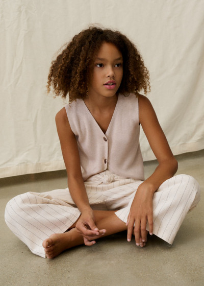 Top tricot bottoni Mandorla...