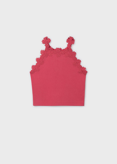 Maglietta s/maniche guipur...