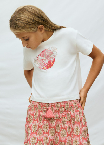 Shirt m/c grafica Ecru 090