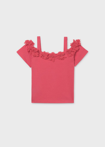 Maglietta m/c fiore 3d...