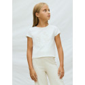 Maglietta m/c paillettes Ecru 091