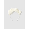 Cerchietto fiori tulle Ecru 064