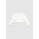 Cardigan tricot basico girocollo Ecru 076
