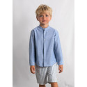 Compl. bermuda lino suiting Indaco 010