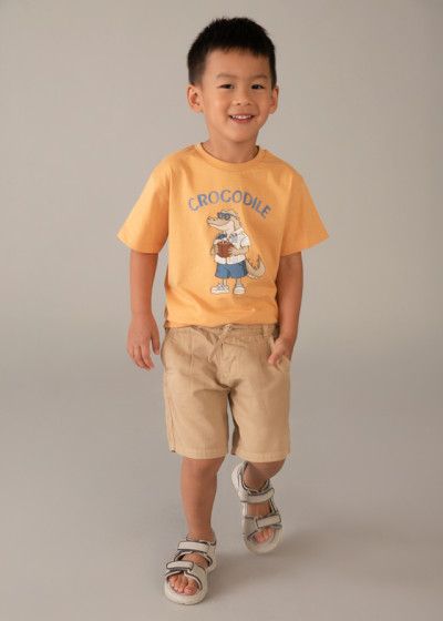 Bermuda lino relaxed Moka 056