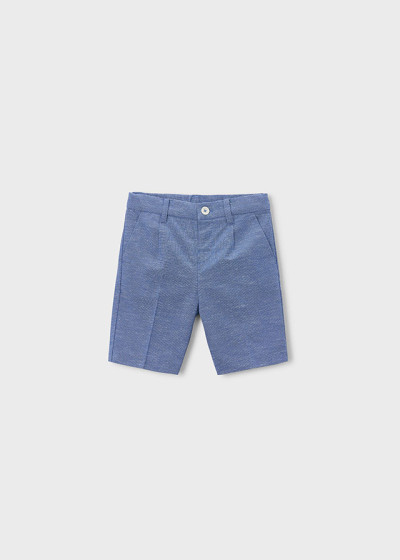 Bermuda lino suiting Indaco...