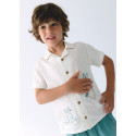 Camicia m/c ricami Panna 022