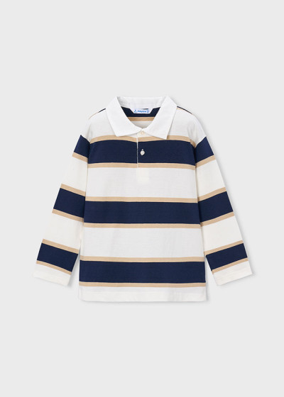 Polo m/l righe Marino 092