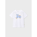 Maglietta m/c ricamata Bianco 073