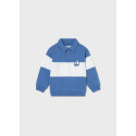 Pullover con collo polo Azzurro 089