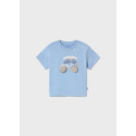 Maglietta m/c applique Celeste 089